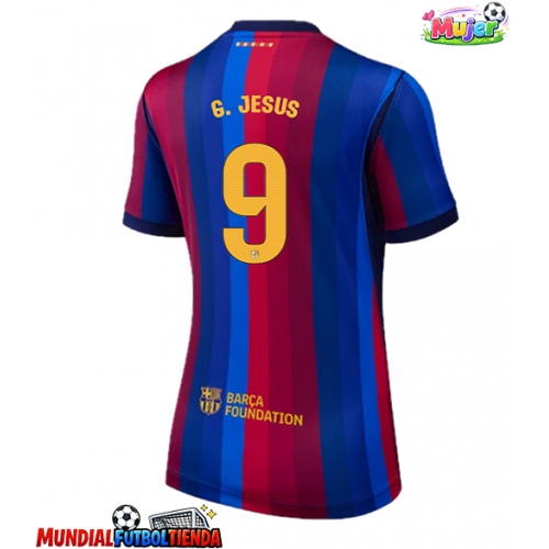 Camiseta Barcelona Gabriel Jesus #9 Primera Equipación Replica 2026-27 para mujer mangas cortas